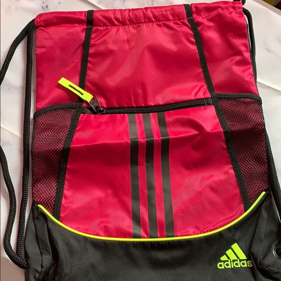 pink adidas drawstring bag